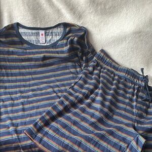 Striped Mens Pajamas NWT short sleeve shirt and shorts.